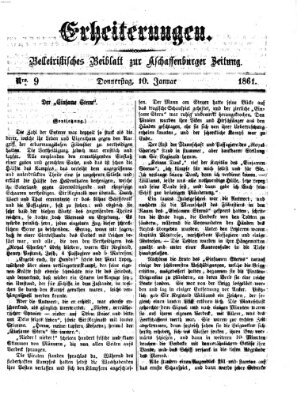 Erheiterungen (Aschaffenburger Zeitung) Donnerstag 10. Januar 1861