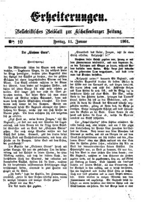 Erheiterungen (Aschaffenburger Zeitung) Freitag 11. Januar 1861