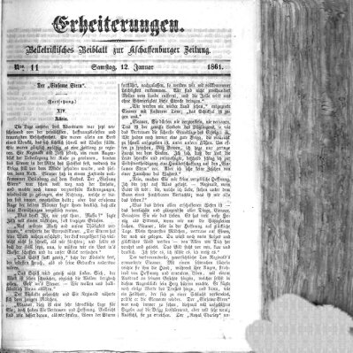 Erheiterungen (Aschaffenburger Zeitung) Samstag 12. Januar 1861