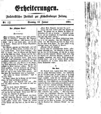 Erheiterungen (Aschaffenburger Zeitung) Sonntag 13. Januar 1861