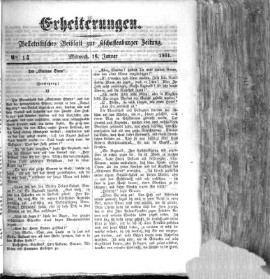 Erheiterungen (Aschaffenburger Zeitung) Mittwoch 16. Januar 1861