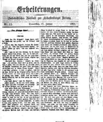 Erheiterungen (Aschaffenburger Zeitung) Donnerstag 17. Januar 1861