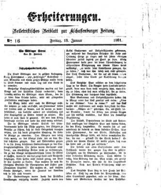 Erheiterungen (Aschaffenburger Zeitung) Freitag 18. Januar 1861