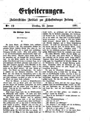 Erheiterungen (Aschaffenburger Zeitung) Dienstag 22. Januar 1861