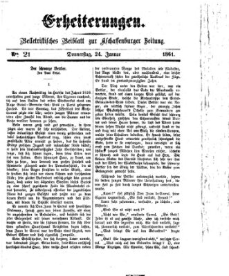 Erheiterungen (Aschaffenburger Zeitung) Donnerstag 24. Januar 1861