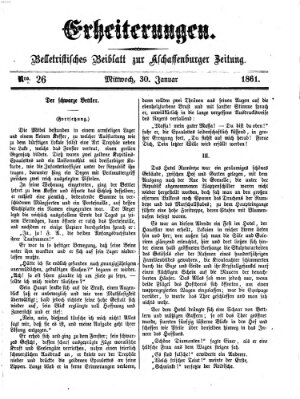 Erheiterungen (Aschaffenburger Zeitung) Mittwoch 30. Januar 1861