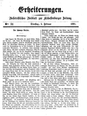 Erheiterungen (Aschaffenburger Zeitung) Dienstag 5. Februar 1861