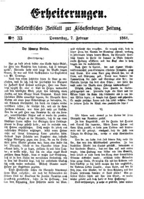 Erheiterungen (Aschaffenburger Zeitung) Donnerstag 7. Februar 1861