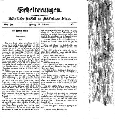 Erheiterungen (Aschaffenburger Zeitung) Freitag 15. Februar 1861