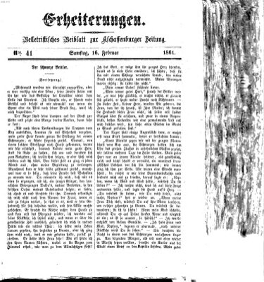 Erheiterungen (Aschaffenburger Zeitung) Samstag 16. Februar 1861