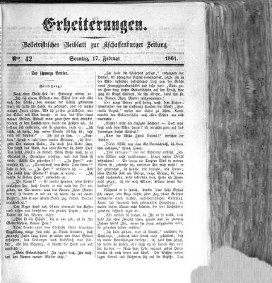 Erheiterungen (Aschaffenburger Zeitung) Sonntag 17. Februar 1861