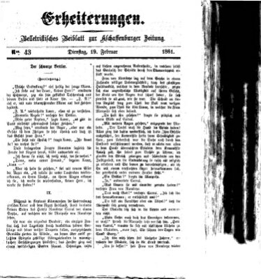 Erheiterungen (Aschaffenburger Zeitung) Dienstag 19. Februar 1861