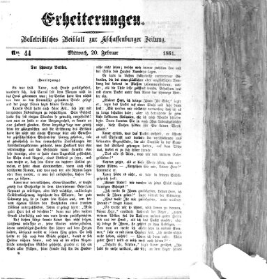 Erheiterungen (Aschaffenburger Zeitung) Mittwoch 20. Februar 1861