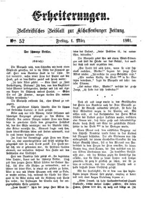 Erheiterungen (Aschaffenburger Zeitung) Freitag 1. März 1861