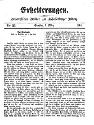 Erheiterungen (Aschaffenburger Zeitung) Samstag 2. März 1861