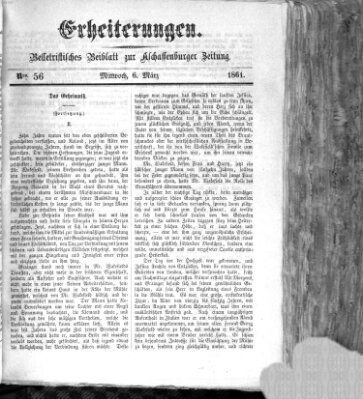 Erheiterungen (Aschaffenburger Zeitung) Mittwoch 6. März 1861