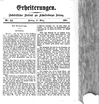 Erheiterungen (Aschaffenburger Zeitung) Freitag 15. März 1861