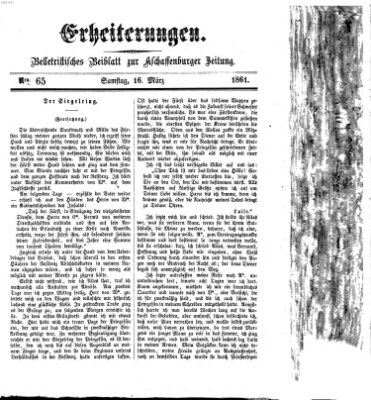 Erheiterungen (Aschaffenburger Zeitung) Samstag 16. März 1861