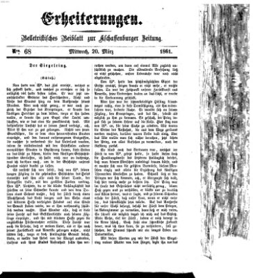 Erheiterungen (Aschaffenburger Zeitung) Mittwoch 20. März 1861