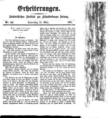 Erheiterungen (Aschaffenburger Zeitung) Donnerstag 21. März 1861