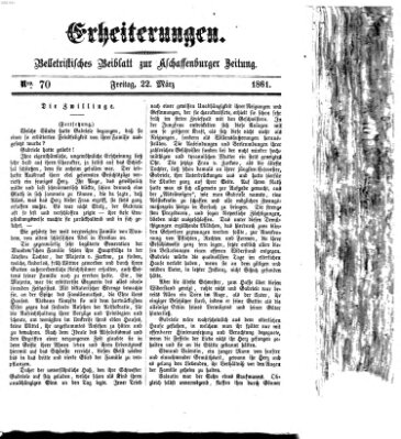 Erheiterungen (Aschaffenburger Zeitung) Freitag 22. März 1861