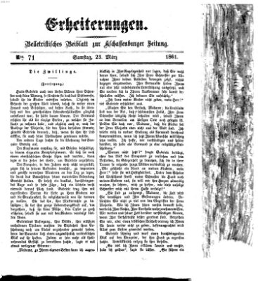 Erheiterungen (Aschaffenburger Zeitung) Samstag 23. März 1861