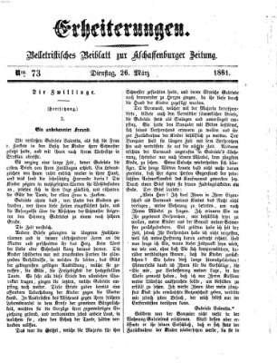 Erheiterungen (Aschaffenburger Zeitung) Dienstag 26. März 1861