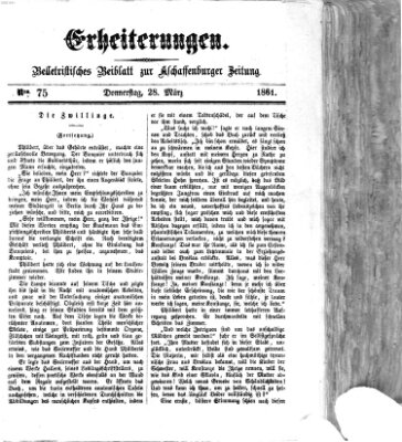 Erheiterungen (Aschaffenburger Zeitung) Donnerstag 28. März 1861