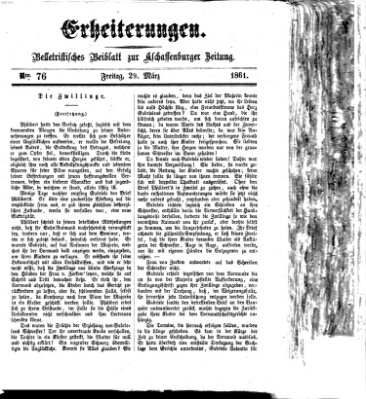 Erheiterungen (Aschaffenburger Zeitung) Freitag 29. März 1861