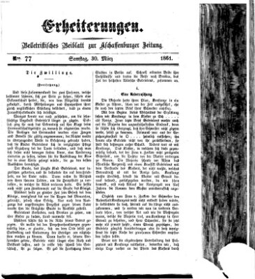 Erheiterungen (Aschaffenburger Zeitung) Samstag 30. März 1861