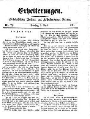 Erheiterungen (Aschaffenburger Zeitung) Dienstag 2. April 1861