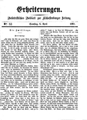 Erheiterungen (Aschaffenburger Zeitung) Samstag 6. April 1861