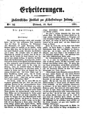 Erheiterungen (Aschaffenburger Zeitung) Mittwoch 10. April 1861