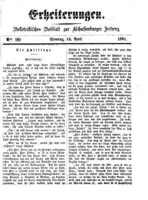 Erheiterungen (Aschaffenburger Zeitung) Sonntag 14. April 1861