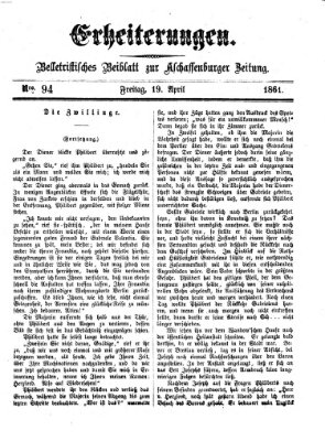 Erheiterungen (Aschaffenburger Zeitung) Freitag 19. April 1861