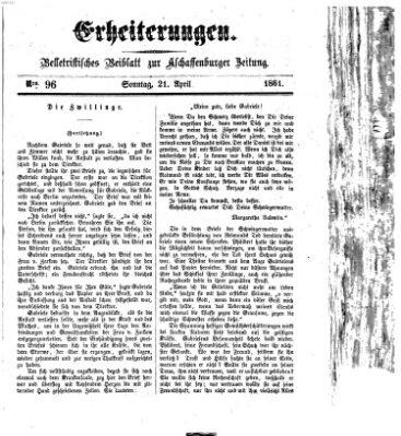 Erheiterungen (Aschaffenburger Zeitung) Sonntag 21. April 1861