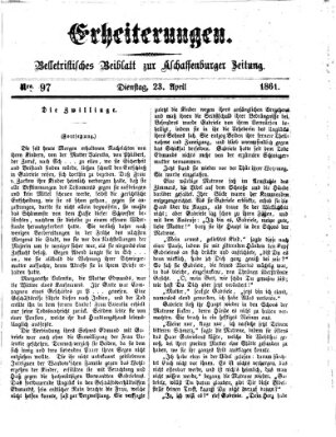 Erheiterungen (Aschaffenburger Zeitung) Dienstag 23. April 1861