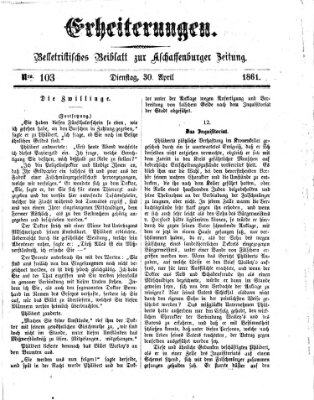 Erheiterungen (Aschaffenburger Zeitung) Dienstag 30. April 1861