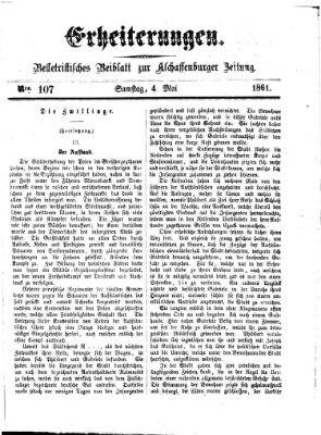 Erheiterungen (Aschaffenburger Zeitung) Samstag 4. Mai 1861