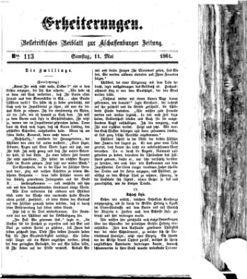 Erheiterungen (Aschaffenburger Zeitung) Samstag 11. Mai 1861