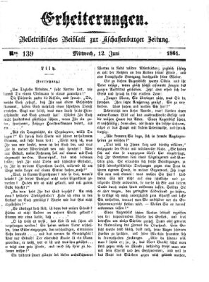 Erheiterungen (Aschaffenburger Zeitung) Mittwoch 12. Juni 1861