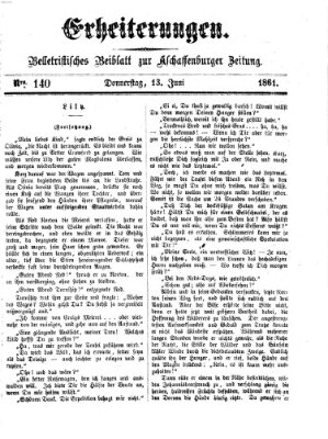 Erheiterungen (Aschaffenburger Zeitung) Donnerstag 13. Juni 1861