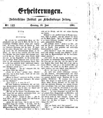 Erheiterungen (Aschaffenburger Zeitung) Sonntag 16. Juni 1861