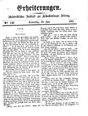 Erheiterungen (Aschaffenburger Zeitung) Donnerstag 20. Juni 1861