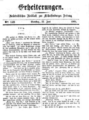 Erheiterungen (Aschaffenburger Zeitung) Samstag 22. Juni 1861