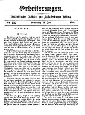 Erheiterungen (Aschaffenburger Zeitung) Donnerstag 27. Juni 1861