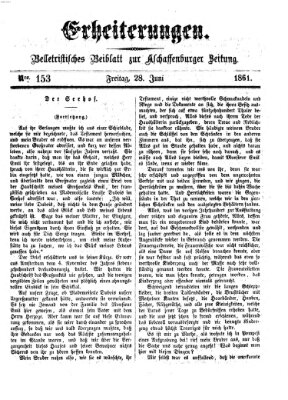 Erheiterungen (Aschaffenburger Zeitung) Freitag 28. Juni 1861