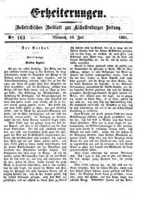 Erheiterungen (Aschaffenburger Zeitung) Mittwoch 10. Juli 1861