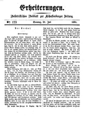 Erheiterungen (Aschaffenburger Zeitung) Sonntag 21. Juli 1861