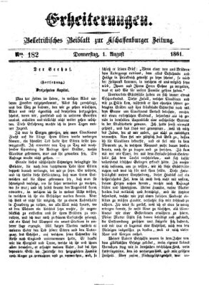 Erheiterungen (Aschaffenburger Zeitung) Donnerstag 1. August 1861